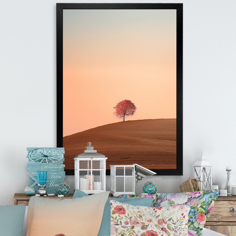 " Autumn Sunset Abstraction Photography I ", Black Single Picture Framed, 20" H x 12" W x 1" D