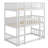 Twin Over Twin Over Twin Triple Bunk Bed (Solid Rubber Wood) – Ladders, Guardrails & Detachable Design-521254677