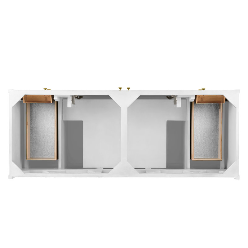Chicago 60'' W Double Bathroom Vanity Base, Glossy White