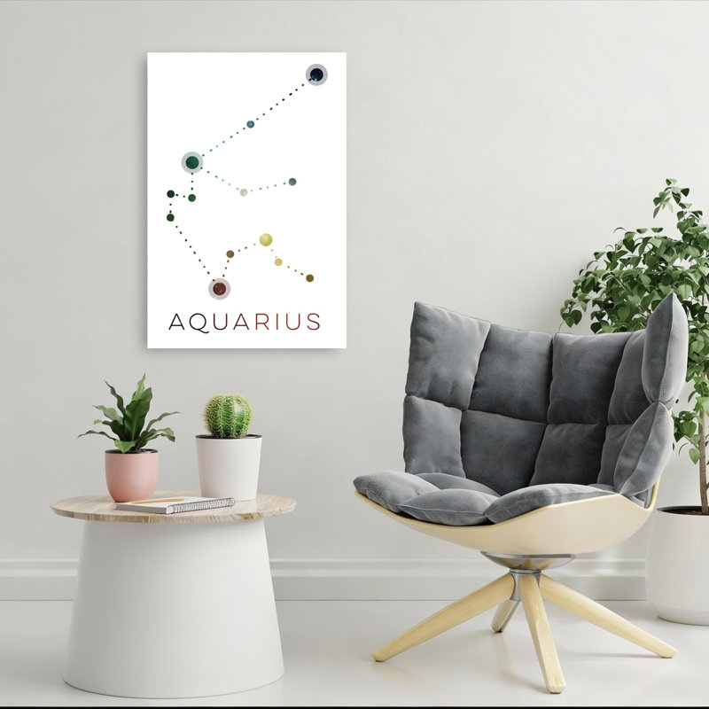 Aquarius Constellation Art Abstract Contemporary Wall Art Print 1 Piece Wrapped Canvas Wall Art, 91.44cm H x 60.96cm W