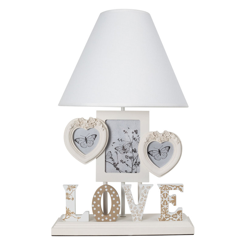 Lampe de table 20 po Rogerson, Blanc, Brun