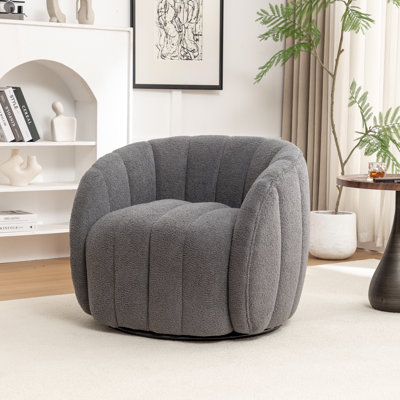 Upholstered Swivel Barrel Chair