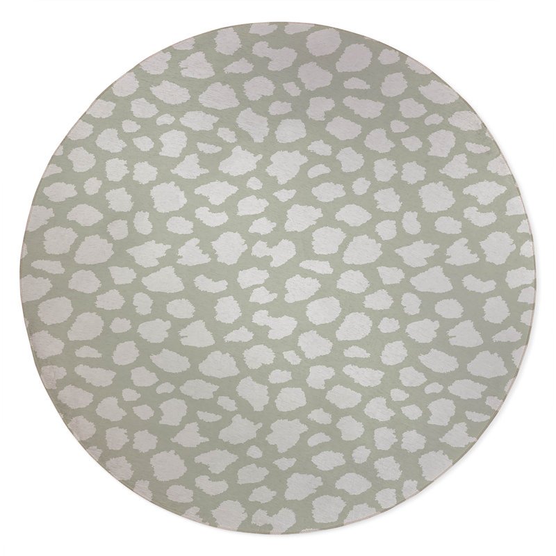 Animal Spot Non-Slip Outdoor Rug, Round 5'