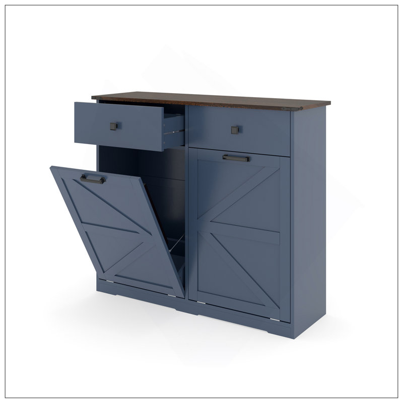 Armoire poubelle double inclinable Farmhouse Blue
