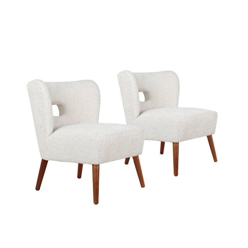 Avereigh Upholstered Slipper Chair, Beige