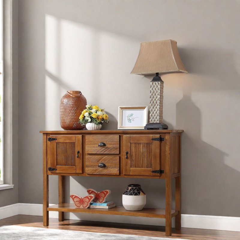 Spacious Sideboards & Buffets, Pine Wood Rustic Console For Kitchen Home