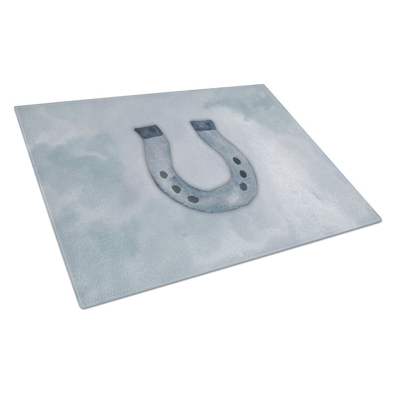 Caroline's Treasures Tempered Glass Horseshoe Watercolor Cutting Board
