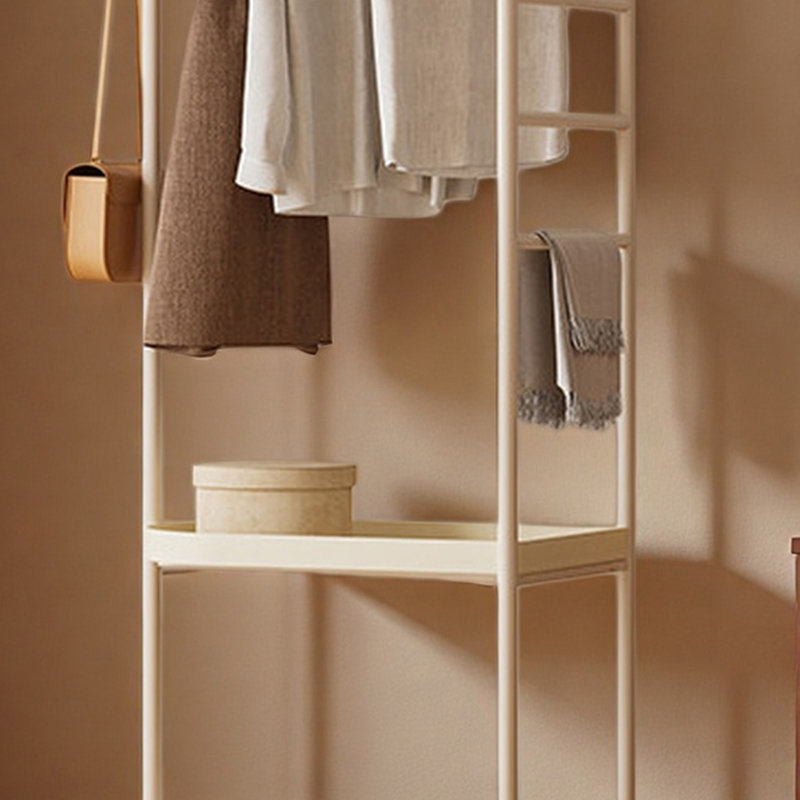 Support à vêtements en acier au carbone, Crème
