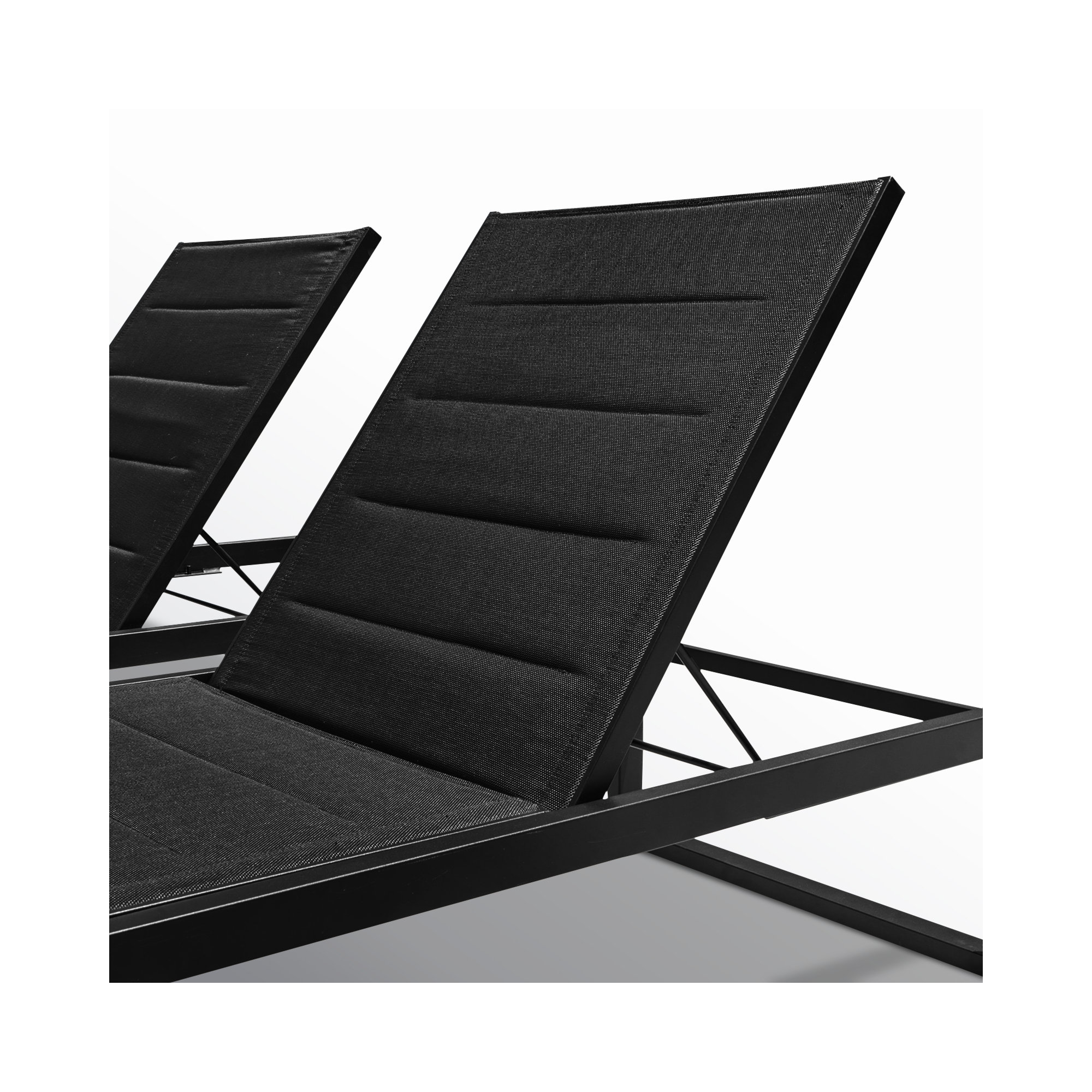 Armando Aluminum Outdoor Chaise Lounge, Black