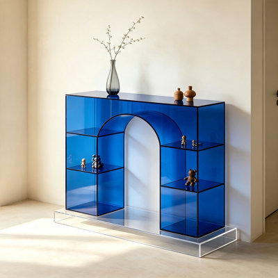 Console arquée bleue en acrylique