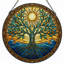 Panneau de vitrail 12 "H Sun Tree-291238048
