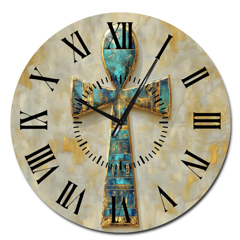 Ankh of Eternal Life - Boho Oversized Metal Wall Clock, Surdimensionné