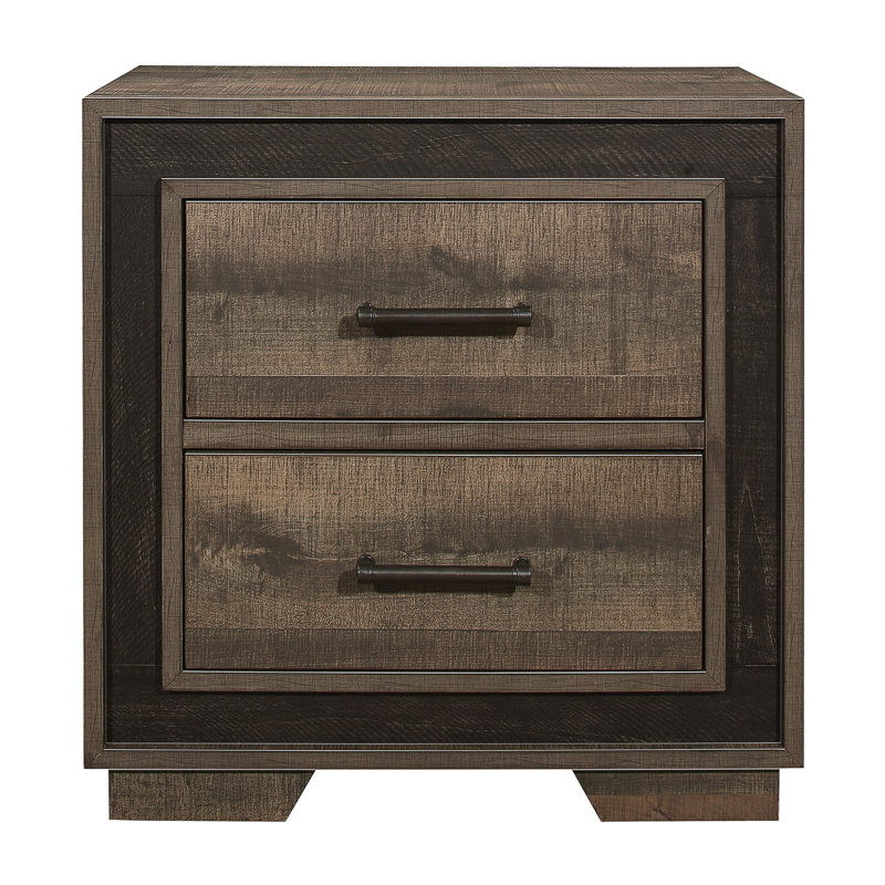 Table de chevet rustique en simili bois gaufré 1pc