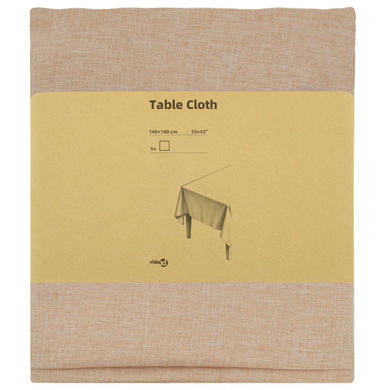  Table Cloth Tablecloth Dining Cover Kitchen Living Room Polyester Decor, Beige, 5