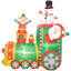 Train gonflable de 5,9 pi avec lumières à DEL blanches et décorations de Noël gonflables pour la fête de jardin