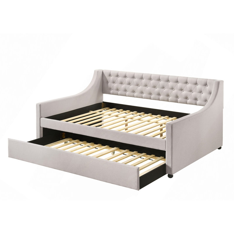 Lianna Fog Fabric Daybed & Twin Trundle