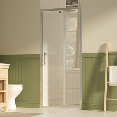 31-33" W ×72" H Pivot Shower Door, 1/4"(6Mm) SGCC Clear Tempered Glass Shower Door With Explosion Film, Nano Easy-Clean Coating, Reversible Installation