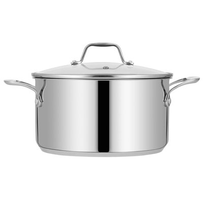 NutriChef 8 Quarts Non-Stick Stainless Steel Stock Pot