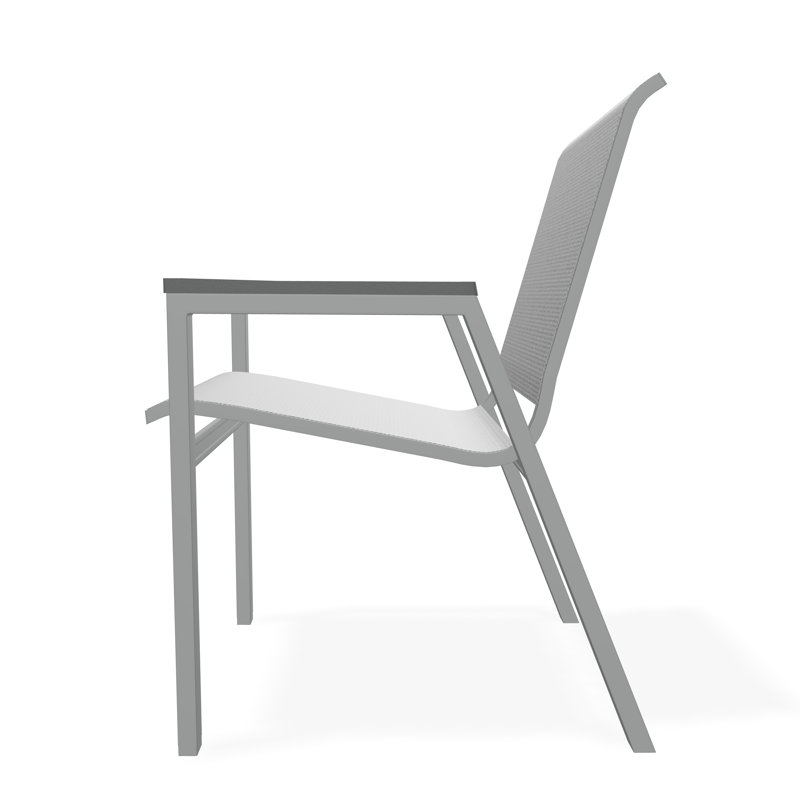 Bazza Outdoor Dining Chair, Graphite, Titanium Sunbrella®