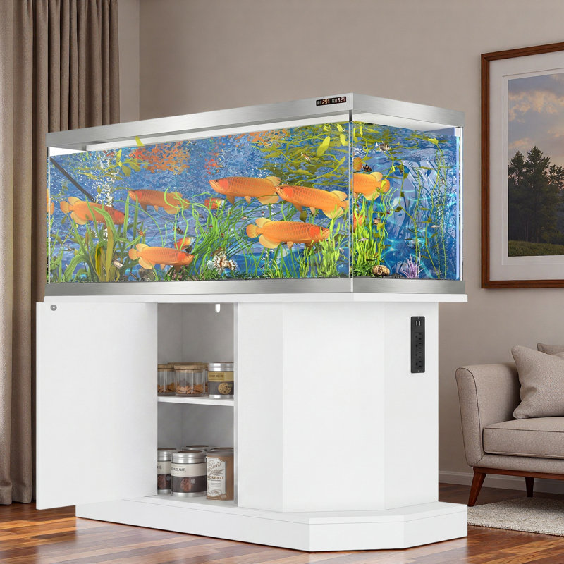 Support d'aquarium avec prise de courant et armoire de rangement