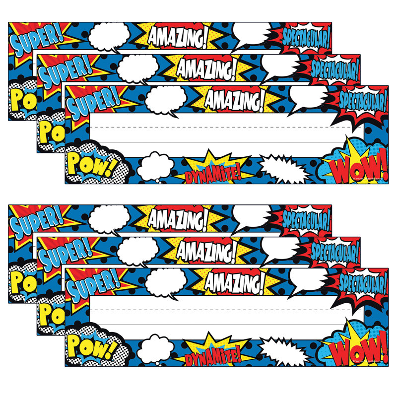 Plaques de nom Superhero