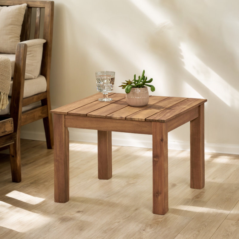 Table d'appoint en bois d'acacia Temecula, Brun