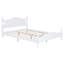 Grand lit blanc, plateforme rétro avec base en bois