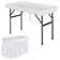 Portable Party 4 FT. Folding Ice Cooler Table with Removable Matching Skirt and Drain Hose