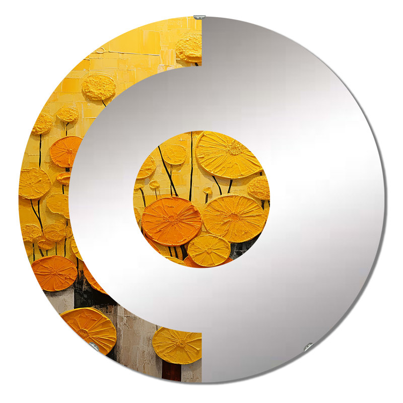 Eivydas - Miroir mural demi-cercle, 23,6 po x 23,6 po