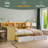 Wooden L-Shape Daybed With Seven Storage Cabinets And Two Storage Drawers, Multi-Functional Bed With Study Desk And Built-In Bookshelf-1430149869-1430149868