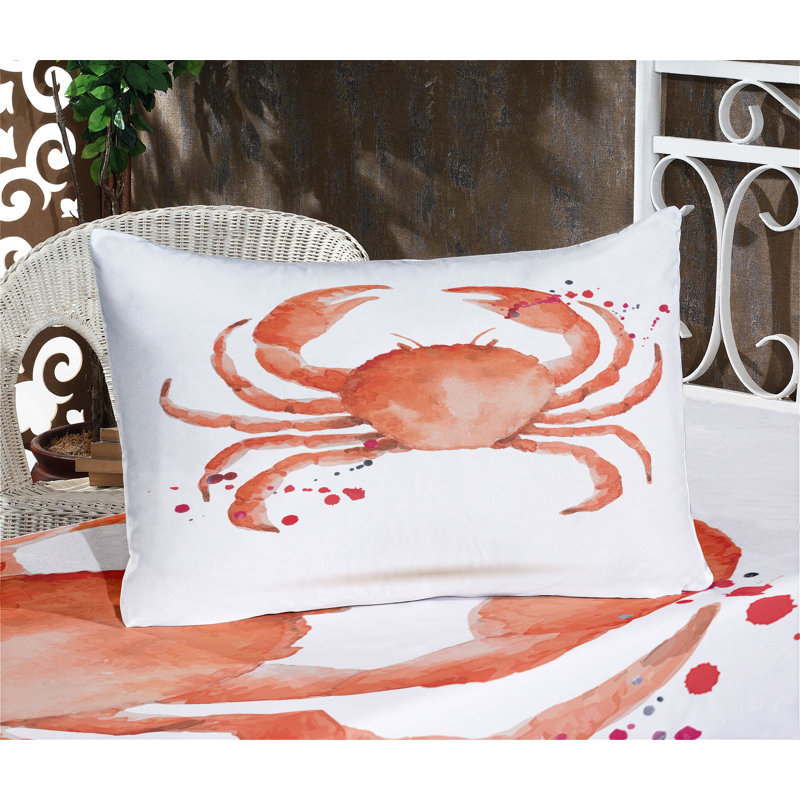 Drap-housse et coussin décoratif Ambesonne Ocean, vermillon, Ensemble de draps pour lit simple + 5 pièces supp