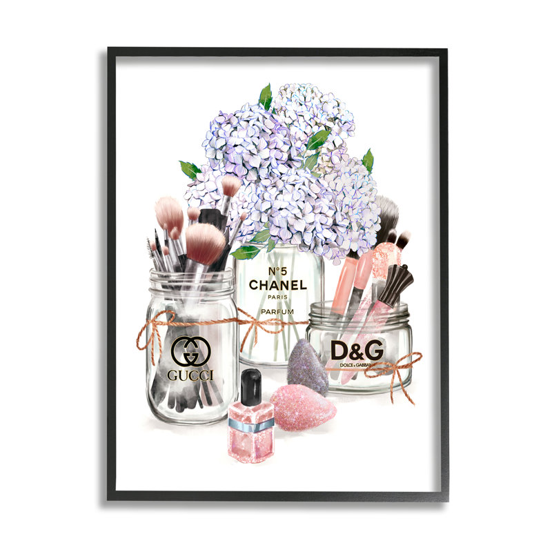 Parfum de designer Glam Maquillage Floral Hydrangea Bouquet par Ziwei Li - Peinture, H 20 po x l 16 po x P 1,5 po