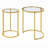 Round Metal Nesting End Table Set of 2 with Glass Top-105624566