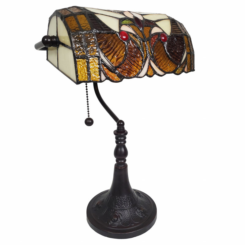 Odilia Resin Bankers Lamp, Yellow
