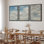 «Ciel apaisant, paysage serein bleu, paysage naturel, nature, illustrations, art moderne, décor rustique», 3 pièces