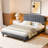 Bed Frame Upholstered Velvet Platform Bed With Adjustable Headboard-308583807-308583806