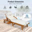 Chaise longue d'extérieur à dossier réglable en bois d'acacia avec plateau latéral et roulettes à appui-tête rembourré-1786712024