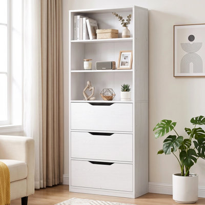 3-Tier Standard Bookcase with Drawers