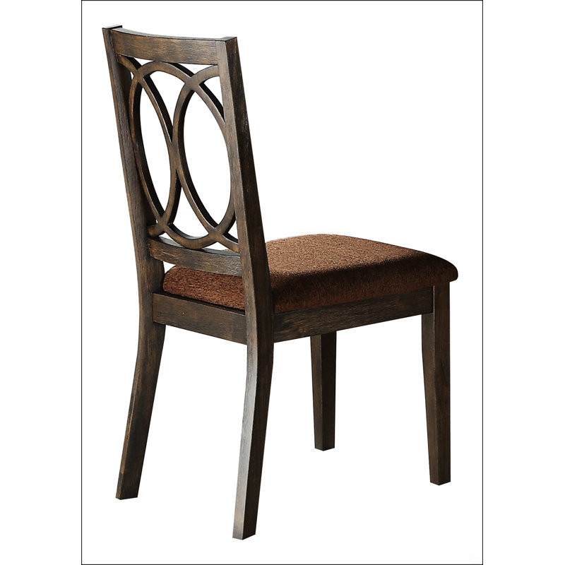 Chaise d'appoint en tissu brun et finition espresso