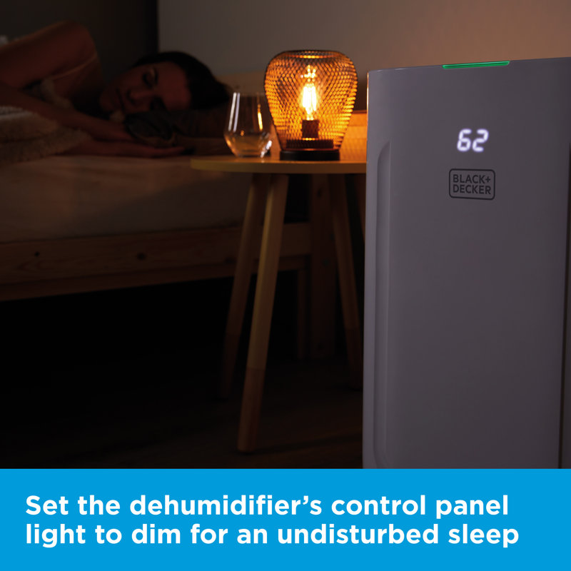 BLACK+DECKER 20L Smart Dehumidifier, 4 Modes, Quiet, 6.5L Water Tank, 24 Hour Timer, White