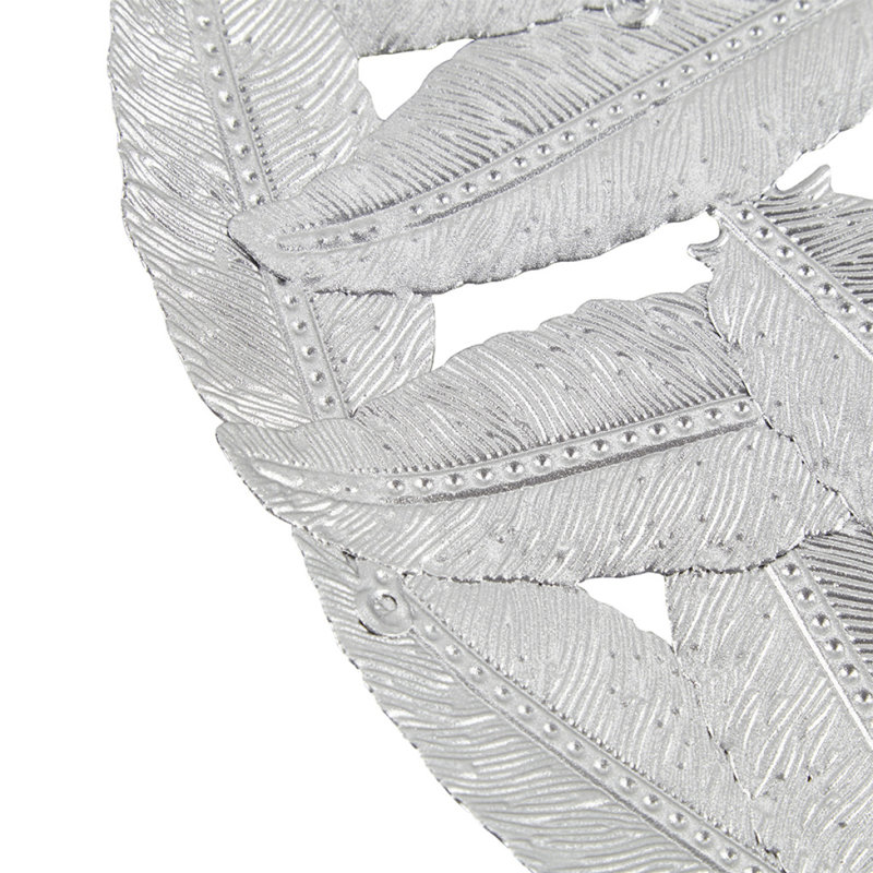 Textured Feather 3Piece Metal Disc Wall Decor Set