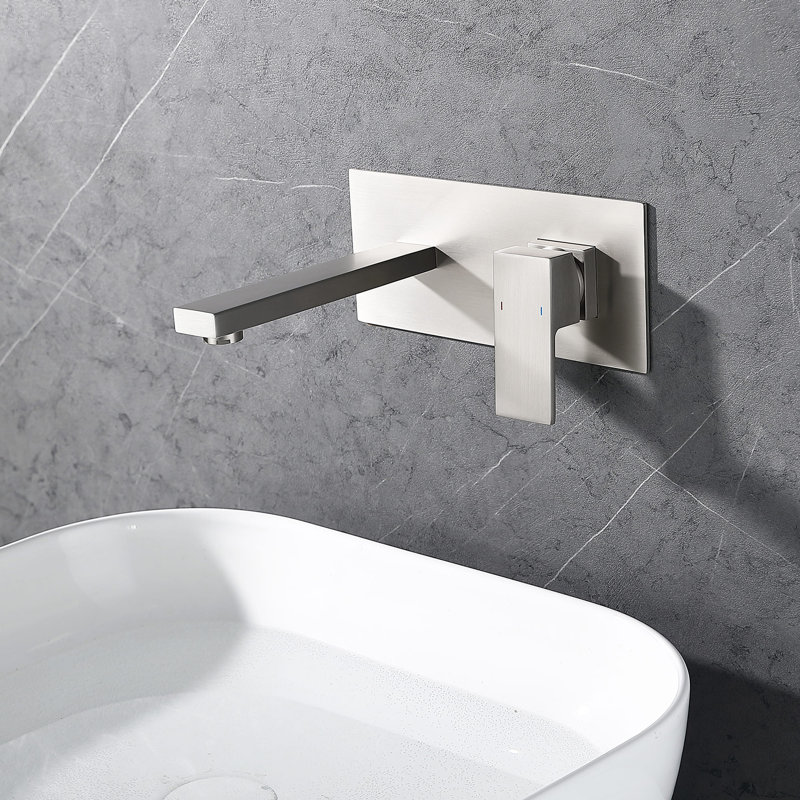 Wall Mounted Optional Single-handle Bathroom Faucet, Brushed Nickel