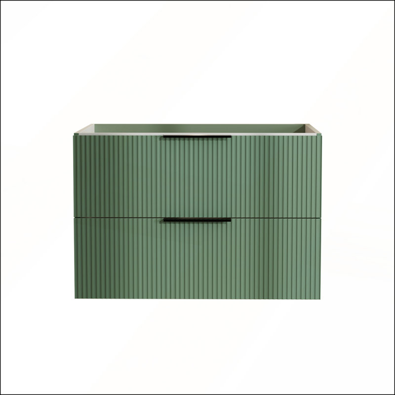 Meuble-lavabo flottant de 30 pouces avec de grands tiroirs et une conception en forme de U pour faciliter l'installation du drain (sans lavabo)