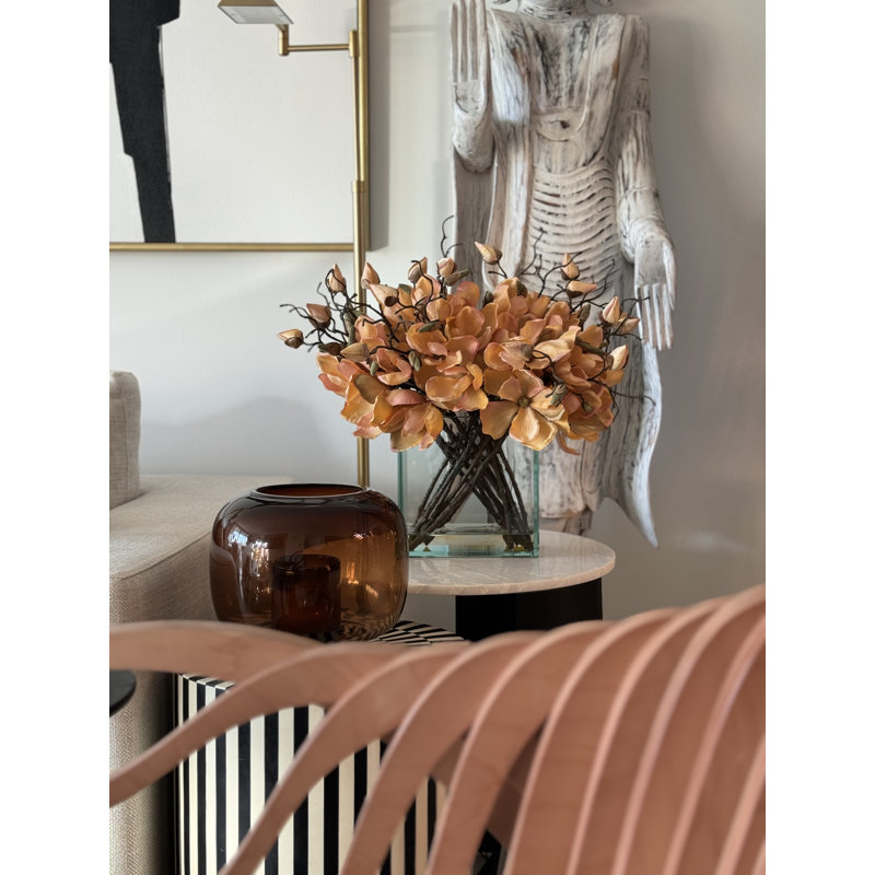 Magnolia Arrangement in Vase, Orange