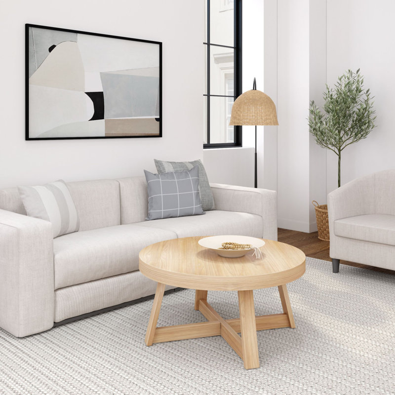 Byard Solid Wood Single Coffee Table, Blonde, 17.5" H x 36" L x 36" W