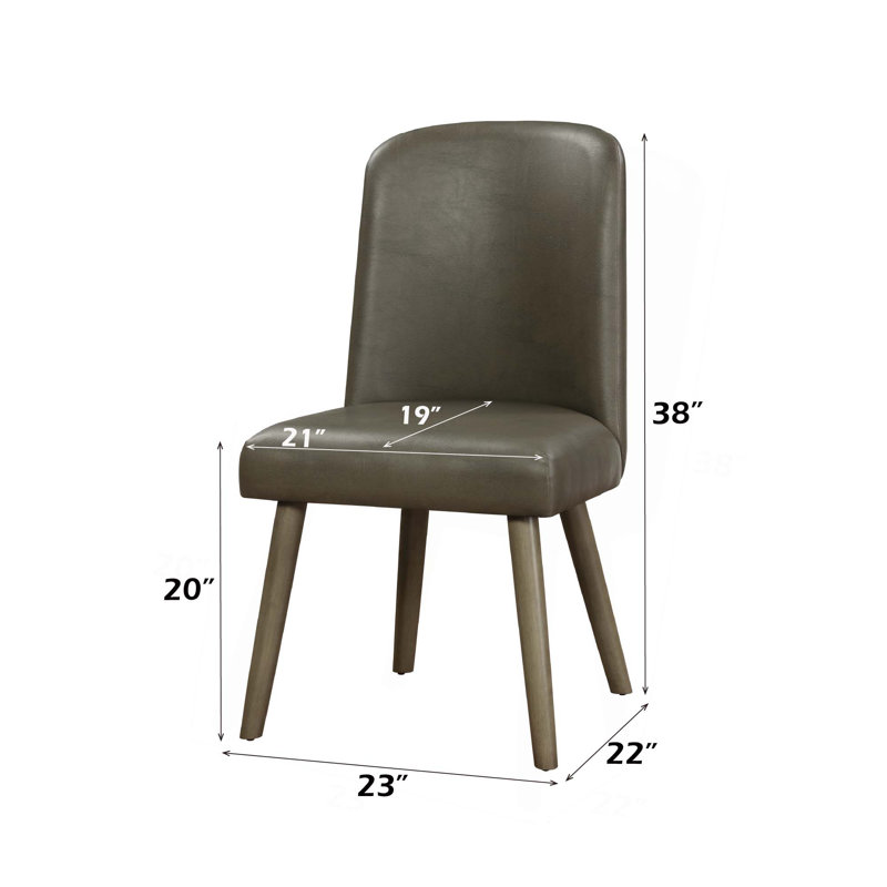 Ensemble de 2 chaises d'appoint Waylon en cuir synthétique et finition chêne gris