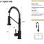 Robinet de cuisine à poignée simple 19 po en noir mat - Acier inoxydable 304 pour une poignée de salle de bain à domicile, utilisation à long terme-1908544572