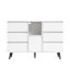 Armoire de rangement de salon blanc brillant avec lumière DEL