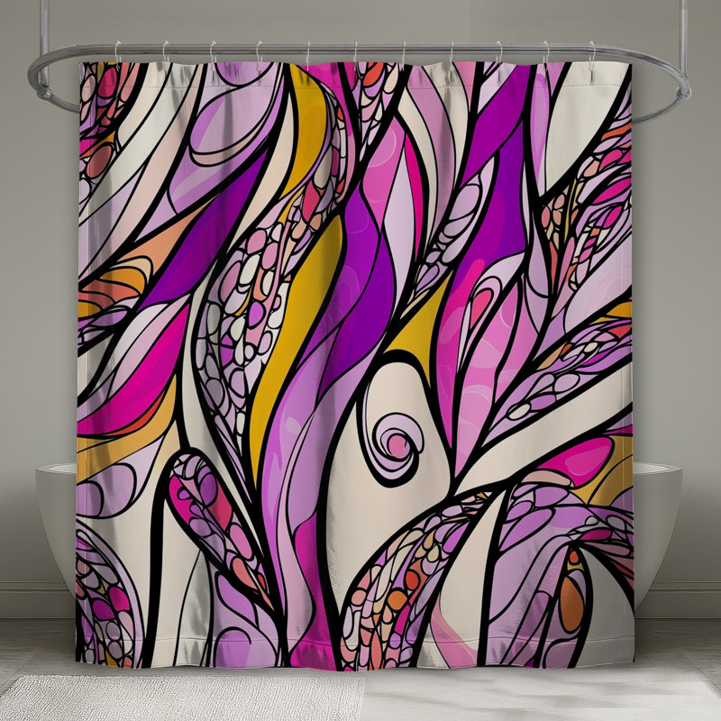Rideau de douche abstrait - Bohème bohème, L 70 po x H 73 po