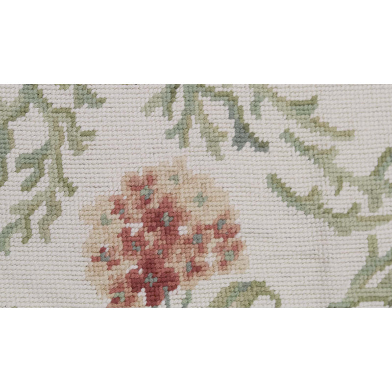 Hand-Knotted High-Quality Ivory and Ivory Area Rug